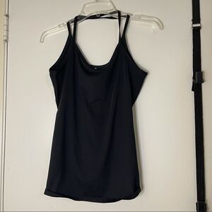 Fabletics Cross Back Black Cami workout tank top